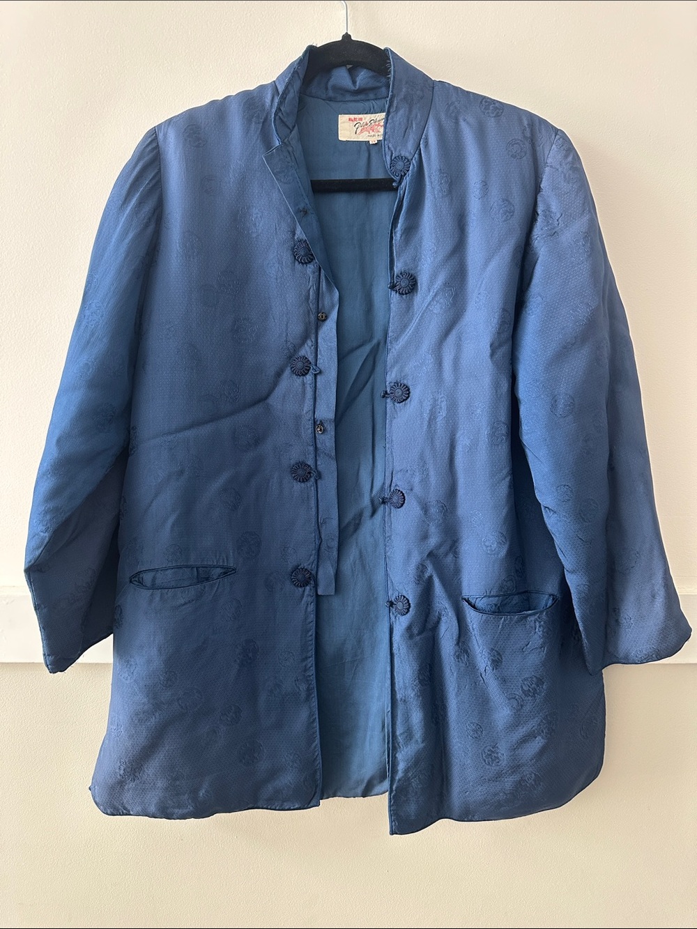 Vintage 80s/90s Mandarin Collar Jacket - Blue
